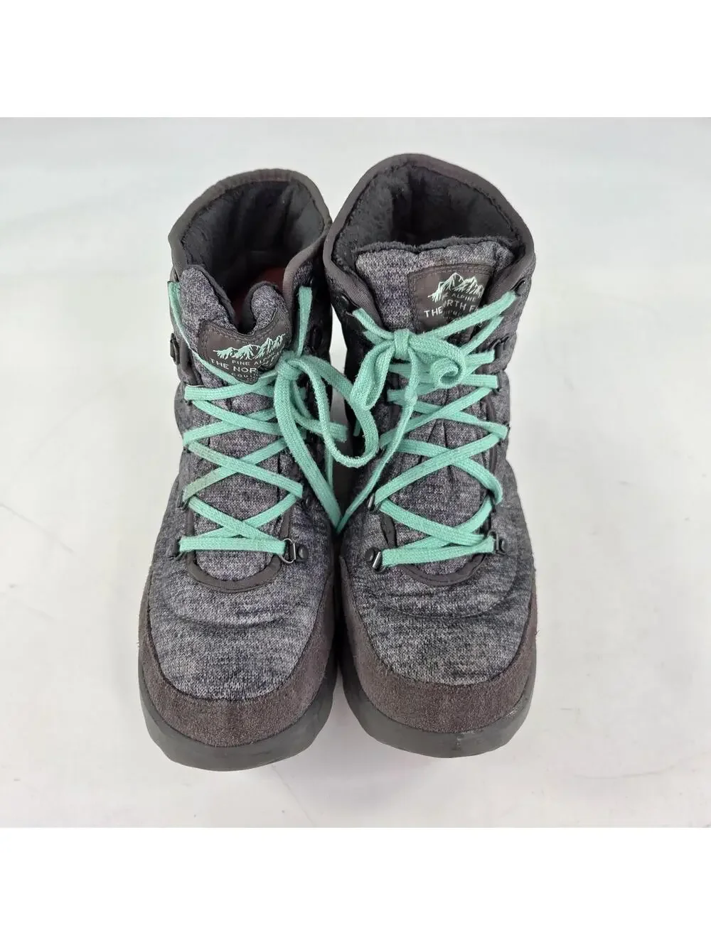 The North Face ThermoBall Lace Up Winter Boots US 10 Gray Green Primaloft